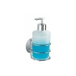 Distributeur de savon liquide mural turbo - loc� fixation sans per�age, plastique - acier, capacit� 285 ...