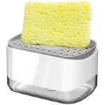 Distributeur de savon liquide avec porte - �ponge 2 en 1, distributeur liquide vaisselle, distributeur ...