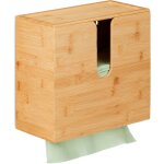 Distributeur de serviettes en papier taille h2, couvercle, � suspendre, bambou, hlp : 26x27x13 cm, nature ...