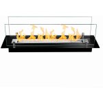 Divina fire - br�leur de chemin�e au bio�thanol en acier avec verre de 65 cm