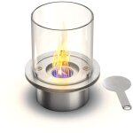 Divina fire - brleur rond avec verre pour chemine au biothanol, biochemine en acier inoxydable 1, ...