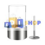 Divina fire - chemine bio de table au biothanol marsiglia silver d16 x h27 interne externe