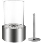 Divina fire - chemin�e bio de table au bio�thanol marsiglia silver d16 x h27 interne externe