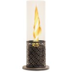 Divina fire - chemine bio de table au biothanol tolosa noir or d20 x h49, 5 interne externe