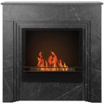 Divina fire - chemin�e au bio�thanol au sol bellini en bois effet marbre noir fabriqu� en italie l96 ...