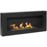 Divina fire - chemine murale au biothanol siena noir l 90 x p 12 x h 40