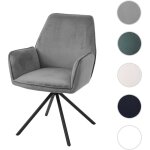 Mendler - chaise de salle  manger hwc - g67, chaise de cuisine avec accoudoirs, pivotante velours vert, ...
