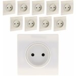 Lot de 10 prises 2p 16a borne - auto vis + griffes blanc - diwone