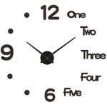 Diy pendule murales, taille:30cm, pendule murale de mode moderne horloge murale sans cadre 3d miroir ...