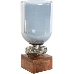Dkd home decor - bougeoir verre aluminium 16, 5x16, 5x38, 5