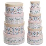 Dkd home decor jeu de caisses de rangement empilables jaune rose