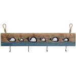 Dkd home decor - portemanteau mural bois mtal 85x4x33 baleines