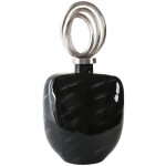 Dkd home decor - vase verre aluminium 23x13x41 couvercle noir