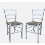 Lot de 2 chaises classiques en bois, pour salle � manger, cuisine ou salon, made in italy, cm 46x42h87, ...