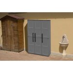 Armoire ext�rieure ou int�rieure, 3 portes et 3 niveaux en polypropyl�ne ajustables, 100% made in italy, ...