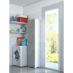 Dmora - armoire polyvalente aquilegia, armoire linaire avec 1 porte battante et 4 tagres rglables, ...