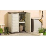 Armoire polyvalente ext�rieure ou interne, armoire basse avec 2 portes et 1 �tag�re en polypropyl�ne, ...