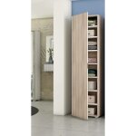 Dmora armoire polyvalente fiordaliso, armoire lin�aire avec 1 porte et 7 �tag�res, colonne d'entr�e ou ...