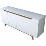 Dmora - buffet dpaves, buffet du salon, commode de salon, garde - manger de cuisine, 180x45h79 cm, blanc ...