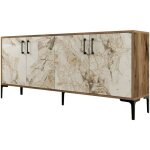 Dmora - buffet dpedrol, buffet du salon, commode de salon, garde - manger de cuisine, 180x35h78 cm, noyer ...