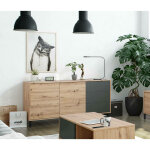 Buffet haut concord, buffet moderne avec 2 portes et 3 tiroirs, buffet du salon, meuble tv, buffet pour ... Buffet haut concord, buffet moderne avec 2 portes et 3 tiroirs, buffet du salon, meuble tv, buffet pour ...