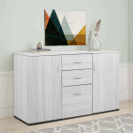 Buffet moderne avec 3 portes et 2 tiroirs, buffet de cuisine, buffet avec tagres et tagres, made ...