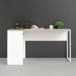 Dmora - bureau d'angle � deux tiroirs, coloris ch�ne et blanc, 145 x 76 x 81 cm