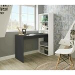Bureau dcart, bureau rversible avec bibliothque 5 tagres, table d'tude ou de bureau pour support ...