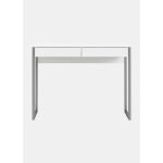 Dmora - bureau lin�aire avec deux tiroirs, couleur blanche, dimensions 101 x 76, 5 x 40 cm