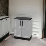 Dmora cabinet ext�rieure ou interne polyvalent, armoire basse avec 2 portes et 1 �tag�re en polypropyl�ne, ...