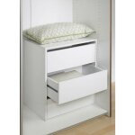 Commode d'intérieur avec trois tiroirs, couleur blanche, 51 x 70 x 39 cm - dmora Commode d'intérieur avec trois tiroirs, couleur blanche, 51 x 70 x 39 cm - dmora