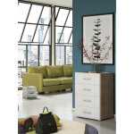 Commode primula, commode avec 4 tiroirs pour chambre, armoire polyvalente pour bureau ou studio, cm 60x41h87, ...