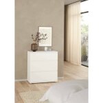 Dmora - commode � trois tiroirs, coloris blanc, 76 x 83 x 40 cm