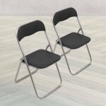 Dmora ensemble de deux chaises pliantes, couleur noire, dimensions 43 x 47 x 78 cm