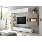 Dmora - ensemble mural de salon rversible, made in italy, meuble tv, ensemble de salon moderne, 295x30h197 ...