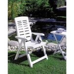 Dmora fauteuil pliant multi - positions, made in italy, 60 x 61 x 109 cm, couleur blanc