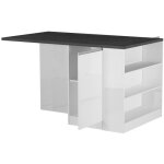Dmora - �lot de cuisine dcannaval, table de rangement auxiliaire, 100% made in italy, 160x90h90 cm, blanc ...