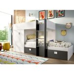 Lit pour enfants dbajram, chambre complte avec armoire et tiroirs, composition de lits superposs avec ...