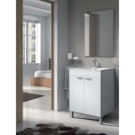 Meuble de comptoir dlabojk, armoire de sol, armoire � 2 portes, couleur blanc brillant60x80x45 cm, blanc ...