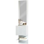 Meuble d'entr�e dcuadrad, armoire multifonctionnelle avec miroir, �tag�re � chaussures avec 1 porte, ...