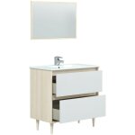 Meuble sous - vasque dosori, meuble sous - vasque, meuble de salle de bain avec miroir, lavabo non inclus, ...