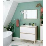 Meuble sous - vasque yazoo, meuble sous - vasque, meuble de salle de bain avec miroir, lavabo non inclus, ...