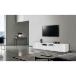 Dmora - meuble tv dfagiol, buffet bas de salon avec 4 portes, base meuble tv, 100% made in italy, 260x43h46 ...