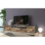 Dmora - meuble tv dmarso, buffet bas de salon avec 3 portes, base meuble tv, 100% made in italy, 200x40h37 ...