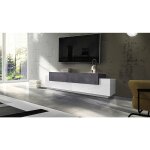 Dmora - meuble tv dmirand, buffet bas de salon, meuble tv, 100% made in italy, 200x45h52 cm, blanc brillant ...
