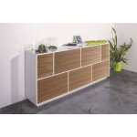 Dmora - placard dnapp, buffet de cuisine  7 portes, buffet de salon, 100% made in italy, 200x41h86 cm, ...