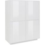 Dmora - placard dpaci, buffet de cuisine  4 portes, buffet de salon, 100% made in italy, cm 100x41h126, ...