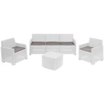 Dmora - salon d'ext�rieur dbellucc, salon de jardin avec 2 fauteuils, 1 canap� et 1 table de rangement, ...