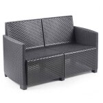 Dmora - salon int�rieur et ext�rieur compos� de : 2 fauteuils, 1 canap� 2 places et 1 table basse avec ...