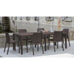 Table d'ext�rieur roma, table � manger rectangulaire extensible, table de jardin extensible effet rotin, ...